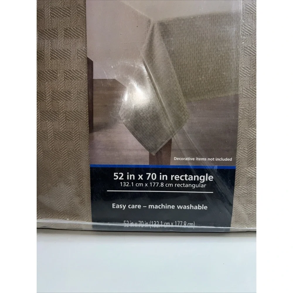 Mainstays Solid Arctic Brownstone Fabric Tablecloth 52